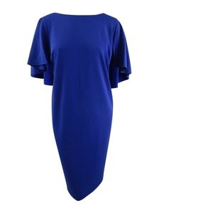 Calvin Klein Women's Plus Size Capelet Sheath Dress (18W Ultramarine)